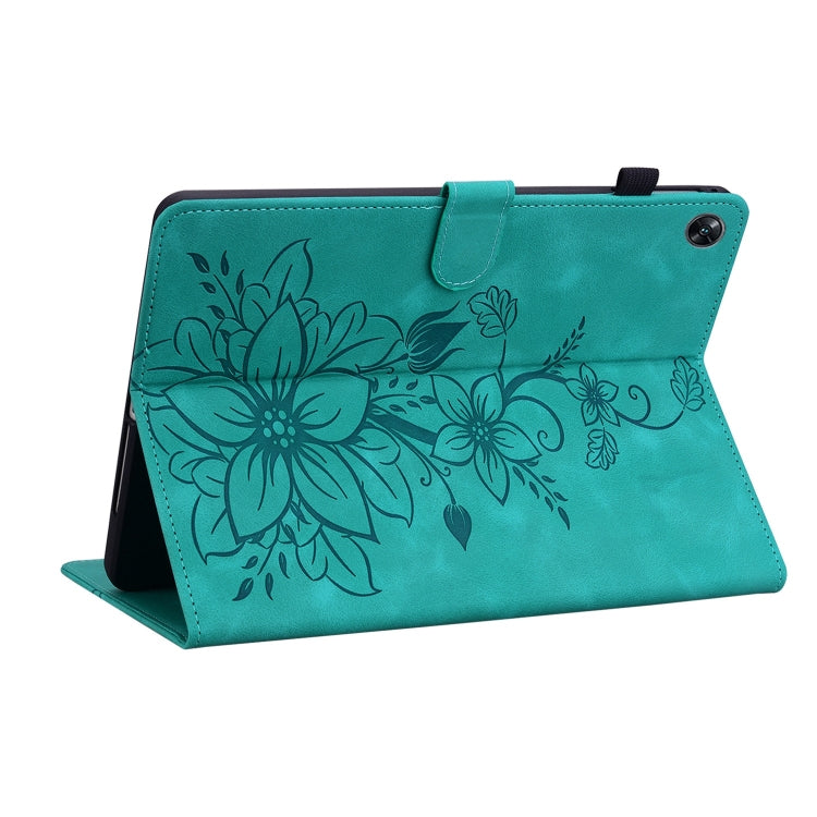 For OPPO Pad Air Lily Embossed Leather Tablet Case(Green) - free shipping - PMC TechLife - Order now!