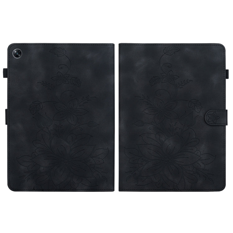 For OPPO Pad Air Lily Embossed Leather Tablet Case(Black) - free shipping - PMC TechLife - Order now!