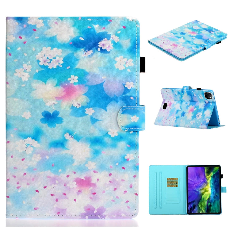 For iPad Pro 11 2024 Coloured Drawing Stitching Smart Leather Tablet Case(Petal Rain) - iPad Pro 11 2024 Cases by PMC TechLife | Online Shopping South Africa | PMC TechLife | Buy Now Pay Later Mobicred
