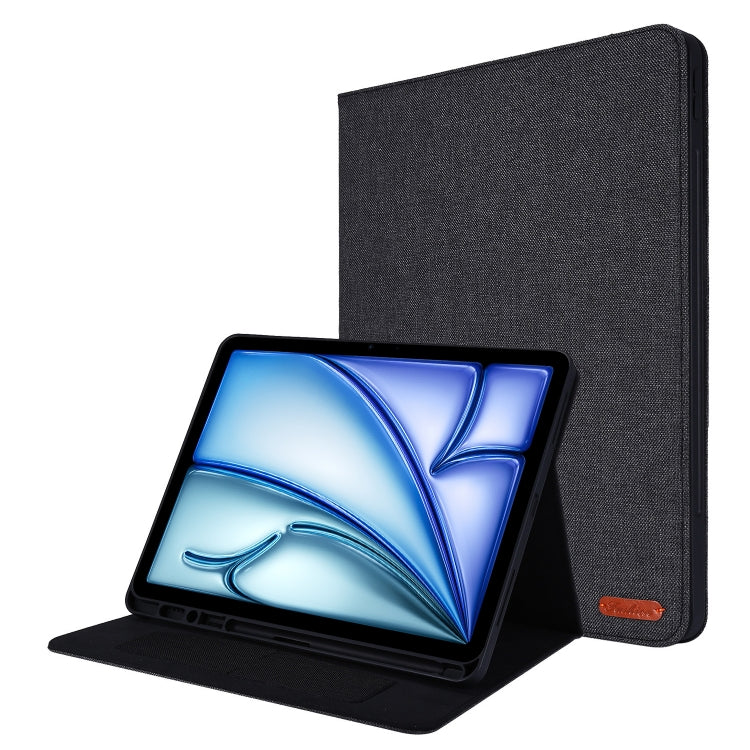 For iPad Air 11 2024 Fabric Leather Tablet Case(Black) - iPad Air 11 2024 Cases by PMC Jewellery | Online Shopping South Africa | PMC Jewellery | Buy Now Pay Later Mobicred