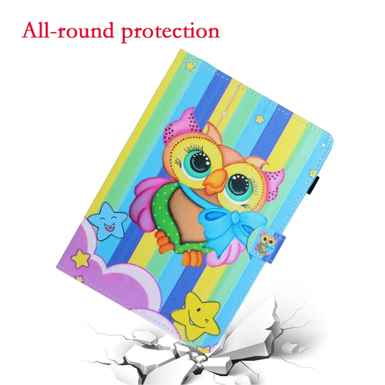 For iPad Pro 11 2024 Coloured Drawing Stitching Smart Leather Tablet Case(Rainbow Owl) - iPad Pro 11 2024 Cases by PMC Jewellery | Online Shopping South Africa | PMC Jewellery | Buy Now Pay Later Mobicred