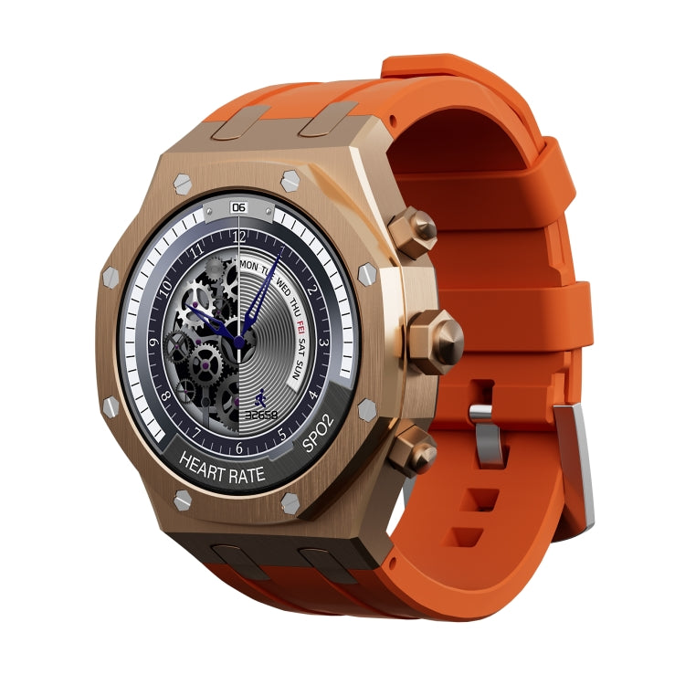 WS-18 1.43 inch IP67 Sport Smart Watch, Support Bluetooth Call / Sleep / Blood Oxygen / Heart Rate / Blood Pressure Health Monitor(Rose Gold+Orange) - Smart Watches by PMC Jewellery | Online Shopping South Africa | PMC Jewellery | Buy Now Pay Later Mobicred