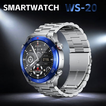 WS-20 1.43 inch IP67 Sport Smart Watch Support Bluetooth Call / Sleep / Blood Oxygen / Heart Rate / Blood Pressure Health Monitor, Steel Strap(Black) - Smart Watches by PMC Jewellery | Online Shopping South Africa | PMC Jewellery | Buy Now Pay Later Mobicred