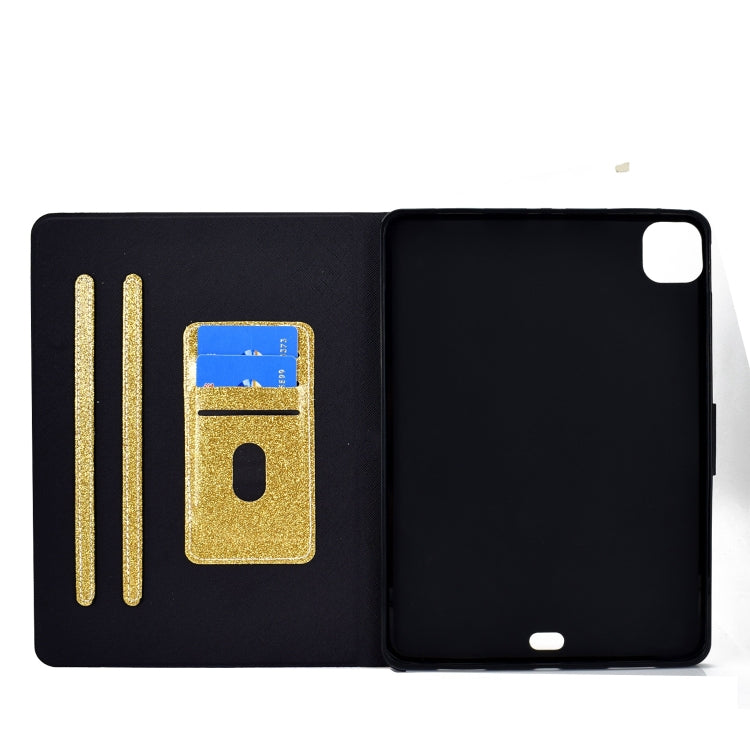 For iPad Pro 11 2024 Varnish Glitter Powder Smart Leather Tablet Case(Yellow) - iPad Pro 11 2024 Cases by PMC TechLife | Online Shopping South Africa | PMC TechLife | Buy Now Pay Later Mobicred