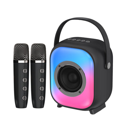 NewRixing NR168W Portable Colorful Bluetooth Speaker Home Dual Mic Karaoke Speaker(Black) - Desktop Speaker by NewRixing | Online Shopping South Africa | PMC Jewellery | Buy Now Pay Later Mobicred