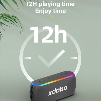 Xdobo X8 III BT5.3 IPX7 Wireless Speaker with RGB Light, Support Bluetooth/TF Card/USB/AUX(Grey) - Desktop Speaker by XDOBO | Online Shopping South Africa | PMC Jewellery | Buy Now Pay Later Mobicred