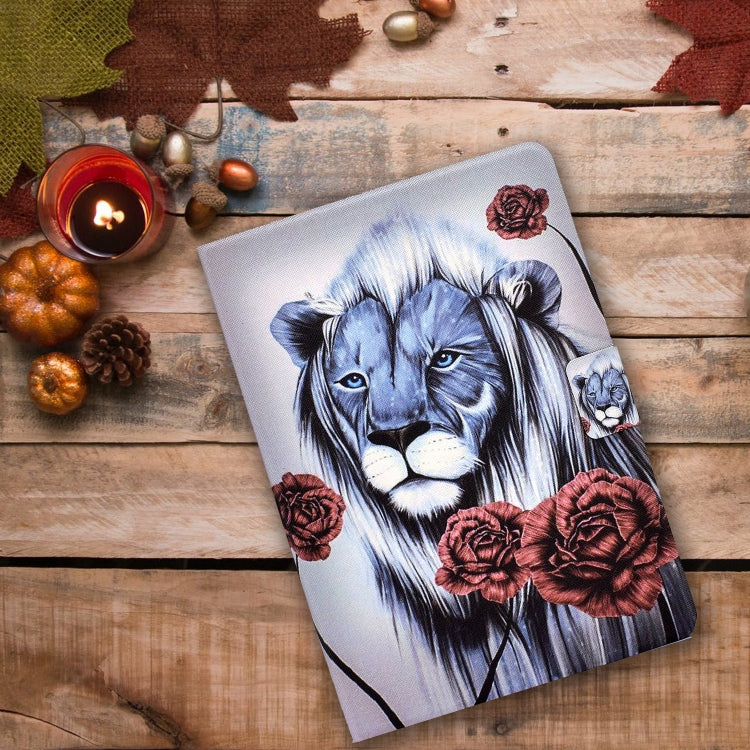 For iPad Pro 11 2024 Colored Drawing Smart Leather Tablet Case(Rose Lion) - iPad Pro 11 2024 Cases by PMC Jewellery | Online Shopping South Africa | PMC Jewellery | Buy Now Pay Later Mobicred