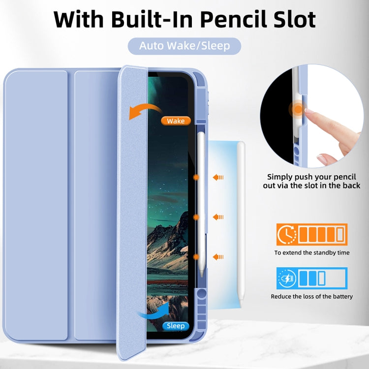 For iPad Pro 13 2024 3-fold TPU Smart Leather Tablet Case with Pen Slot(Ice Blue) - iPad Pro 13 2024 Cases by PMC TechLife | Online Shopping South Africa | PMC TechLife | Buy Now Pay Later Mobicred
