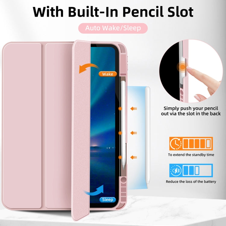 For iPad Pro 13 2024 3-fold TPU Smart Leather Tablet Case with Pen Slot(Pink) - iPad Pro 13 2024 Cases by PMC TechLife | Online Shopping South Africa | PMC TechLife | Buy Now Pay Later Mobicred