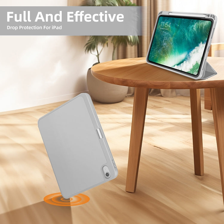 For iPad Pro 13 2024 3-fold TPU Smart Leather Tablet Case with Pen Slot(Grey) - iPad Pro 13 2024 Cases by PMC TechLife | Online Shopping South Africa | PMC TechLife | Buy Now Pay Later Mobicred