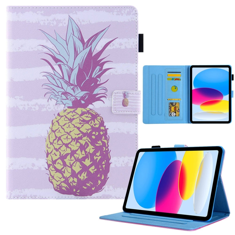 For iPad Pro 11 2024 Colored Drawing Leather Smart Tablet Case(Gold Pineapple) - iPad Pro 11 2024 Cases by PMC TechLife | Online Shopping South Africa | PMC TechLife | Buy Now Pay Later Mobicred