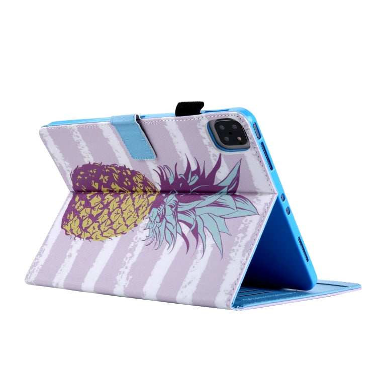 For iPad Pro 11 2024 Colored Drawing Leather Smart Tablet Case(Gold Pineapple) - iPad Pro 11 2024 Cases by PMC TechLife | Online Shopping South Africa | PMC TechLife | Buy Now Pay Later Mobicred