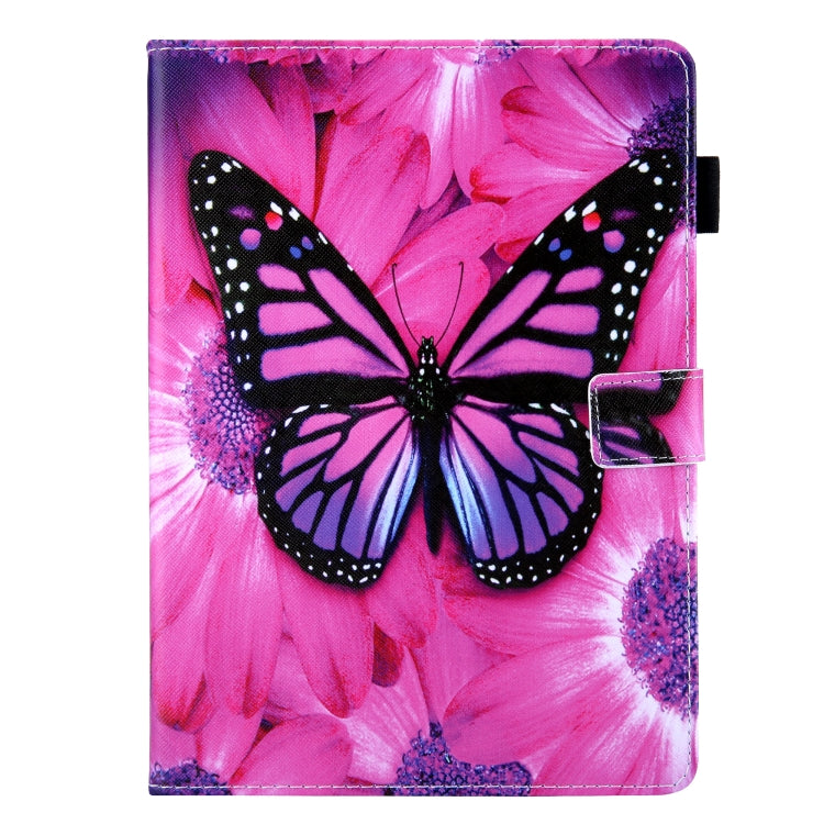 For iPad Pro 11 2024 Colored Drawing Leather Smart Tablet Case(Red Flower Pink Butterfly) - iPad Pro 11 2024 Cases by PMC TechLife | Online Shopping South Africa | PMC TechLife | Buy Now Pay Later Mobicred