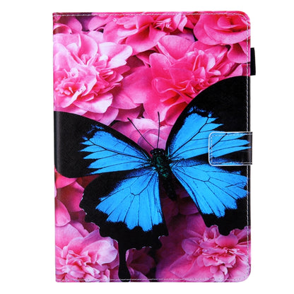 For iPad Pro 11 2024 Colored Drawing Leather Smart Tablet Case(Red Flower Blue Butterfly) - iPad Pro 11 2024 Cases by PMC Jewellery | Online Shopping South Africa | PMC Jewellery | Buy Now Pay Later Mobicred