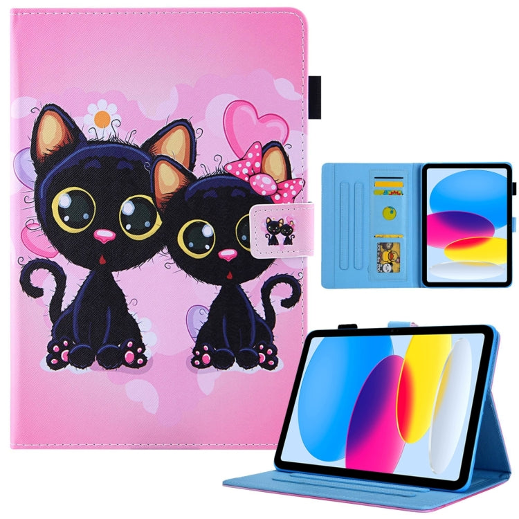 For iPad Pro 11 2024 Colored Drawing Leather Smart Tablet Case(Two Black Cats) - iPad Pro 11 2024 Cases by PMC Jewellery | Online Shopping South Africa | PMC Jewellery | Buy Now Pay Later Mobicred