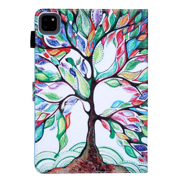 For iPad Pro 11 2024 Colored Drawing Leather Smart Tablet Case(Life Tree) - iPad Pro 11 2024 Cases by PMC TechLife | Online Shopping South Africa | PMC TechLife | Buy Now Pay Later Mobicred