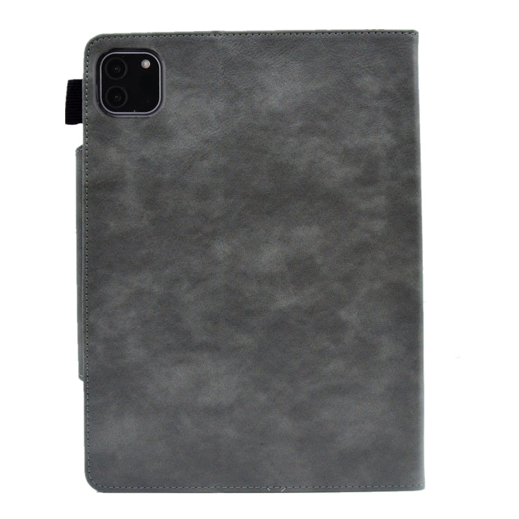 For iPad Pro 11 2024 Suede Cross Texture Magnetic Clasp Leather Smart Tablet Case(Grey) - iPad Pro 11 2024 Cases by PMC Jewellery | Online Shopping South Africa | PMC Jewellery | Buy Now Pay Later Mobicred