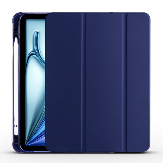 For iPad Air 11 2024 3-fold TPU Leather Smart Tablet Case with Pen Slot(Dark Blue) - iPad Air 11 2024 Cases by PMC Jewellery | Online Shopping South Africa | PMC Jewellery | Buy Now Pay Later Mobicred