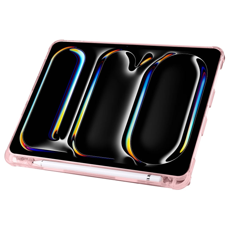 For iPad Pro 11 2024 Multi-folding TPU Leather Smart Tablet Case with Pen Slot(Pink) - iPad Pro 11 2024 Cases by PMC Jewellery | Online Shopping South Africa | PMC Jewellery | Buy Now Pay Later Mobicred