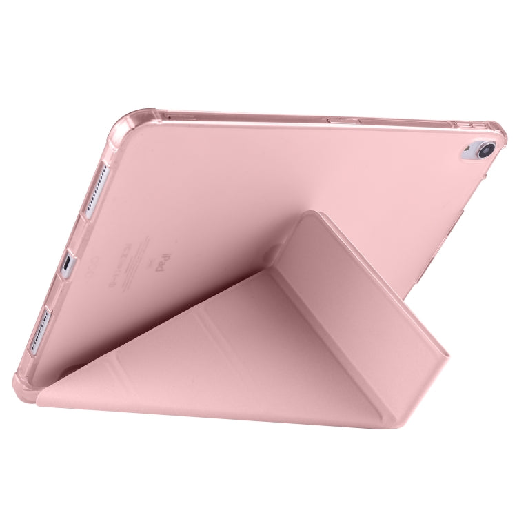 For iPad Pro 11 2024 Multi-folding TPU Leather Smart Tablet Case with Pen Slot(Pink) - iPad Pro 11 2024 Cases by PMC Jewellery | Online Shopping South Africa | PMC Jewellery | Buy Now Pay Later Mobicred