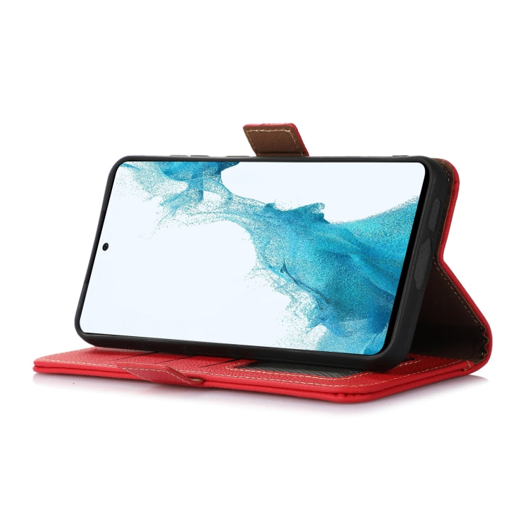 For iPhone 16 Pro Side-Magnetic TJ Genuine Leather RFID Phone Case(Red) - iPhone 16 Pro Cases by PMC TechLife | Online Shopping South Africa | PMC TechLife | Buy Now Pay Later Mobicred