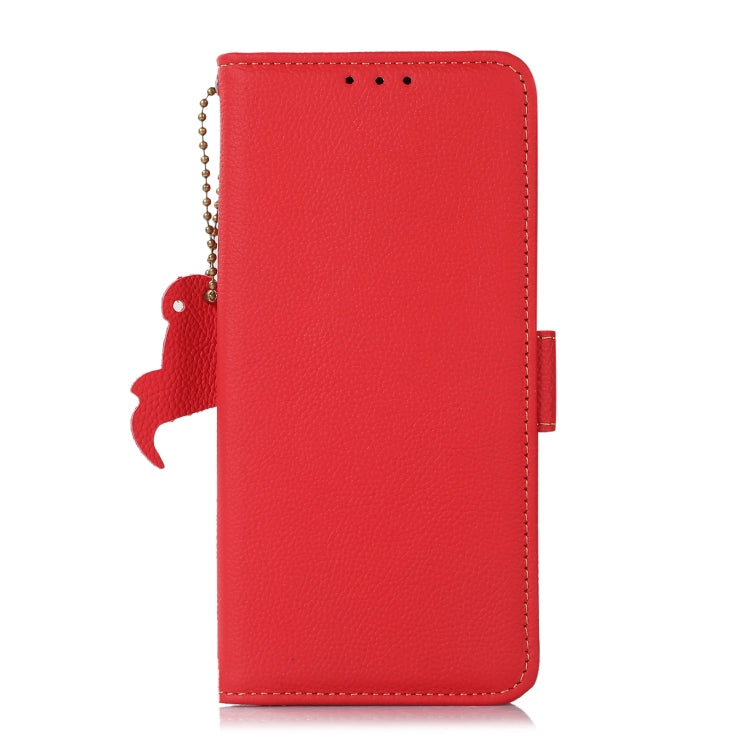 For iPhone 16 Plus Side-Magnetic TJ Genuine Leather RFID Phone Case(Red) - iPhone 16 Plus Cases by PMC TechLife | Online Shopping South Africa | PMC TechLife | Buy Now Pay Later Mobicred