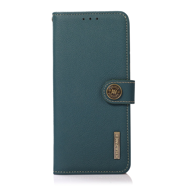 For iPhone 16 Pro KHAZNEH Custer Genuine Leather RFID Phone Case(Green) - iPhone 16 Pro Cases by PMC TechLife | Online Shopping South Africa | PMC TechLife | Buy Now Pay Later Mobicred