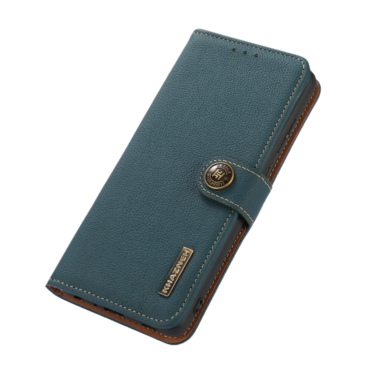 For iPhone 16 Pro KHAZNEH Custer Genuine Leather RFID Phone Case(Green) - iPhone 16 Pro Cases by PMC Jewellery | Online Shopping South Africa | PMC Jewellery | Buy Now Pay Later Mobicred