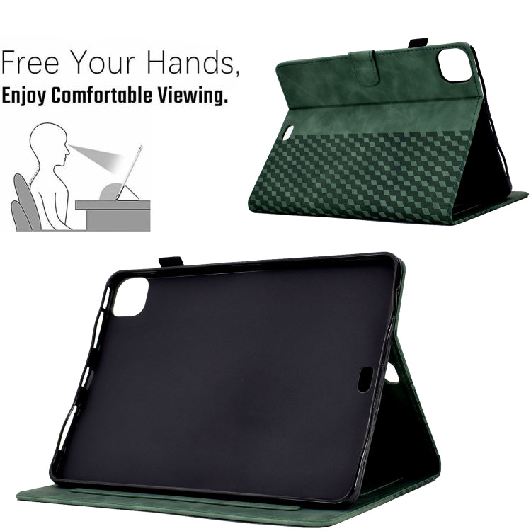 For iPad Pro 11 2024 Rhombus Embossed Leather Tablet Case(Green) - iPad Pro 11 2024 Cases by PMC TechLife | Online Shopping South Africa | PMC TechLife | Buy Now Pay Later Mobicred