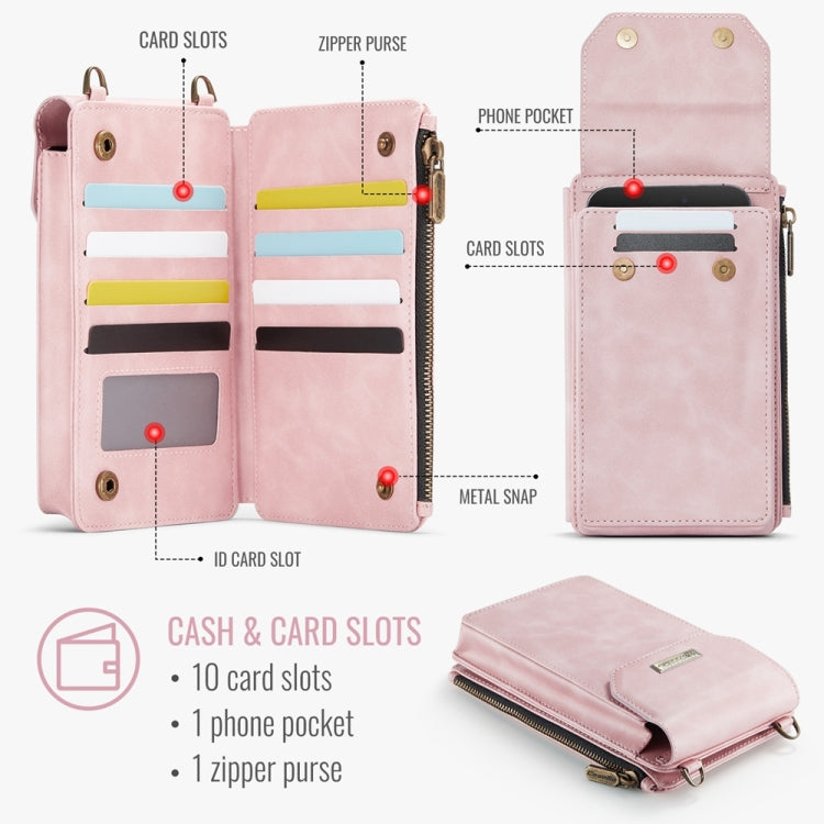 CaseMe Me40 Vertical Multifunctional Shoulder Crossbody Phone Bag(Pink) - free shipping - PMC Jewellery - Order now!