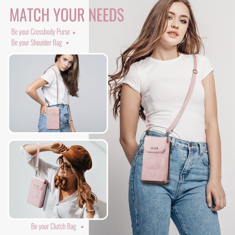 CaseMe Me40 Vertical Multifunctional Shoulder Crossbody Phone Bag(Pink) - free shipping - PMC Jewellery - Order now!