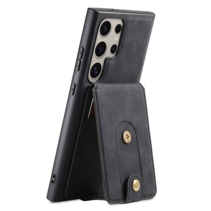 For Samsung Galaxy S24 Ultra 5G Denior D14 NK Retro Pattern MagSafe Magnetic Card Holder Leather Phone Case(Black) - Galaxy S24 Ultra 5G Cases by Denior | Online Shopping South Africa | PMC Jewellery | Buy Now Pay Later Mobicred