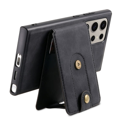 For Samsung Galaxy S24 Ultra 5G Denior D14 NK Retro Pattern MagSafe Magnetic Card Holder Leather Phone Case(Black) - Galaxy S24 Ultra 5G Cases by Denior | Online Shopping South Africa | PMC Jewellery | Buy Now Pay Later Mobicred