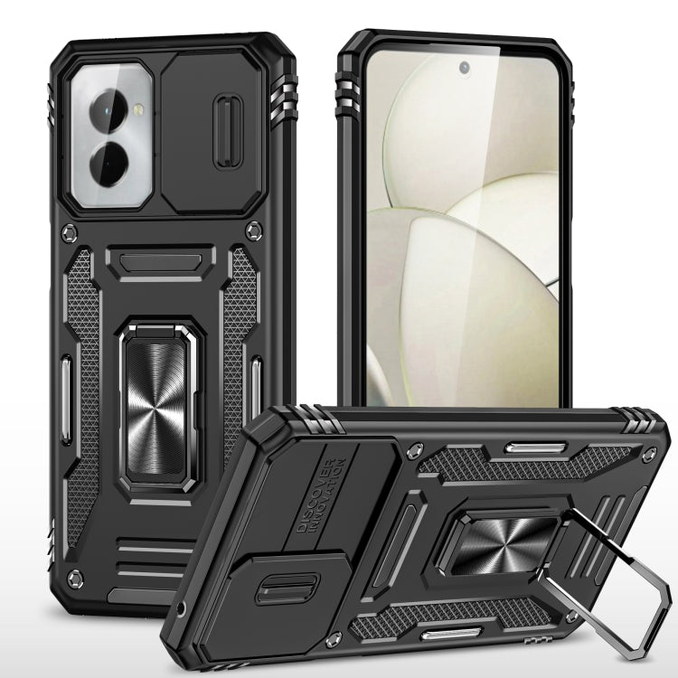 For Motorola Moto G Power 2024 Armor PC + TPU Camera Shield Phone Case(Black) - Motorola Cases by PMC Jewellery | Online Shopping South Africa | PMC Jewellery | Buy Now Pay Later Mobicred