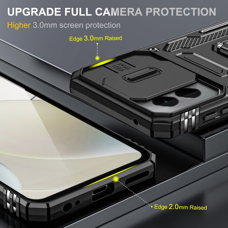For Motorola Moto G Power 2024 Armor PC + TPU Camera Shield Phone Case(Black) - Motorola Cases by PMC Jewellery | Online Shopping South Africa | PMC Jewellery | Buy Now Pay Later Mobicred