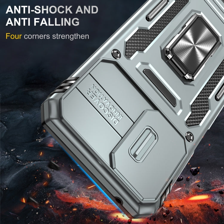 For Motorola Moto G Power 2024 Armor PC + TPU Camera Shield Phone Case(Grey) - Motorola Cases by PMC Jewellery | Online Shopping South Africa | PMC Jewellery | Buy Now Pay Later Mobicred
