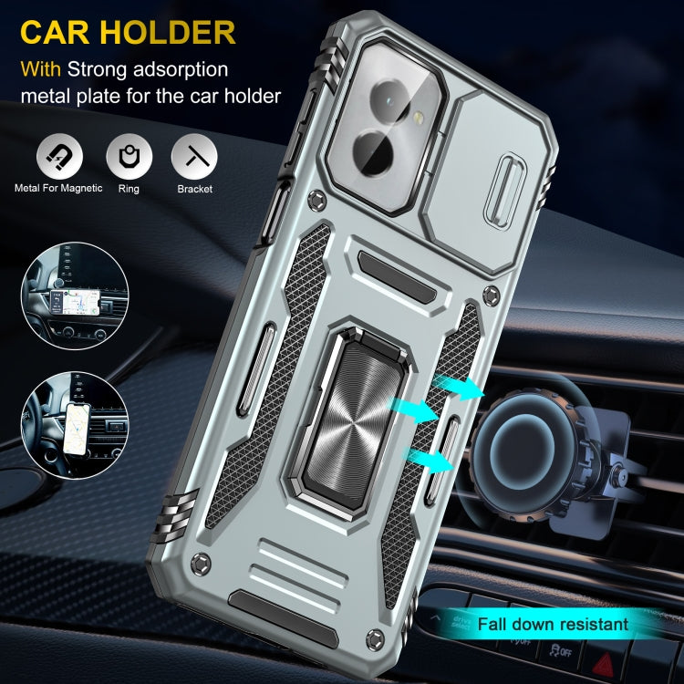 For Motorola Moto G Power 2024 Armor PC + TPU Camera Shield Phone Case(Grey) - Motorola Cases by PMC Jewellery | Online Shopping South Africa | PMC Jewellery | Buy Now Pay Later Mobicred