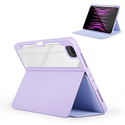 For iPad Air 13 2024 / Pro 12.9 2022 2-Fold Clear Acrylic Leather Tablet Case(Light Purple) - iPad Pro 12.9 (2022/2021) Cases by PMC Jewellery | Online Shopping South Africa | PMC Jewellery | Buy Now Pay Later Mobicred