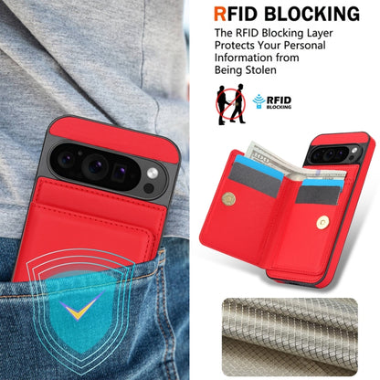 For Google Pixel 9 RFID Anti-theft Card Ring Holder Phone Case(Red) - Google Cases by PMC Jewellery | Online Shopping South Africa | PMC Jewellery | Buy Now Pay Later Mobicred