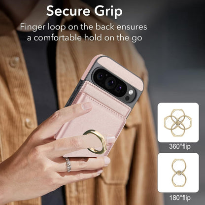 For Google Pixel 9 Pro XL RFID Anti-theft Card Ring Holder Phone Case(Rose Gold) - Google Cases by PMC Jewellery | Online Shopping South Africa | PMC Jewellery | Buy Now Pay Later Mobicred