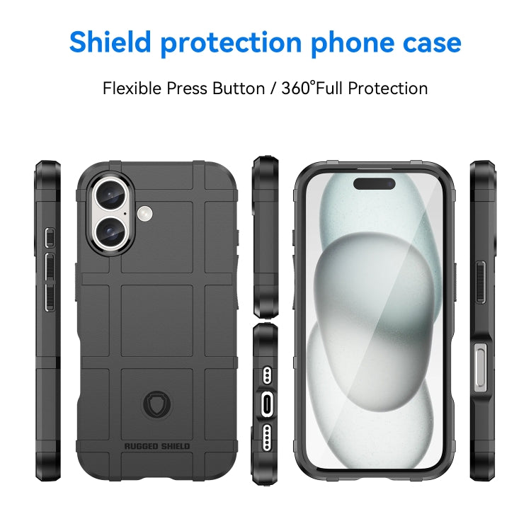 For iPhone 16 Full Coverage Shockproof TPU Phone Case(Black) - iPhone 16 Cases by PMC Jewellery | Online Shopping South Africa | PMC Jewellery | Buy Now Pay Later Mobicred