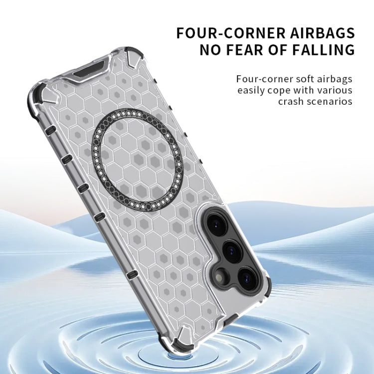 For Samsung Galaxy S25 Ultra 5G Honeycomb Magnetic Ring Shockproof Phone Case(Green) - Galaxy S25 Ultra 5G Cases by PMC TechLife | Online Shopping South Africa | PMC TechLife | Buy Now Pay Later Mobicred