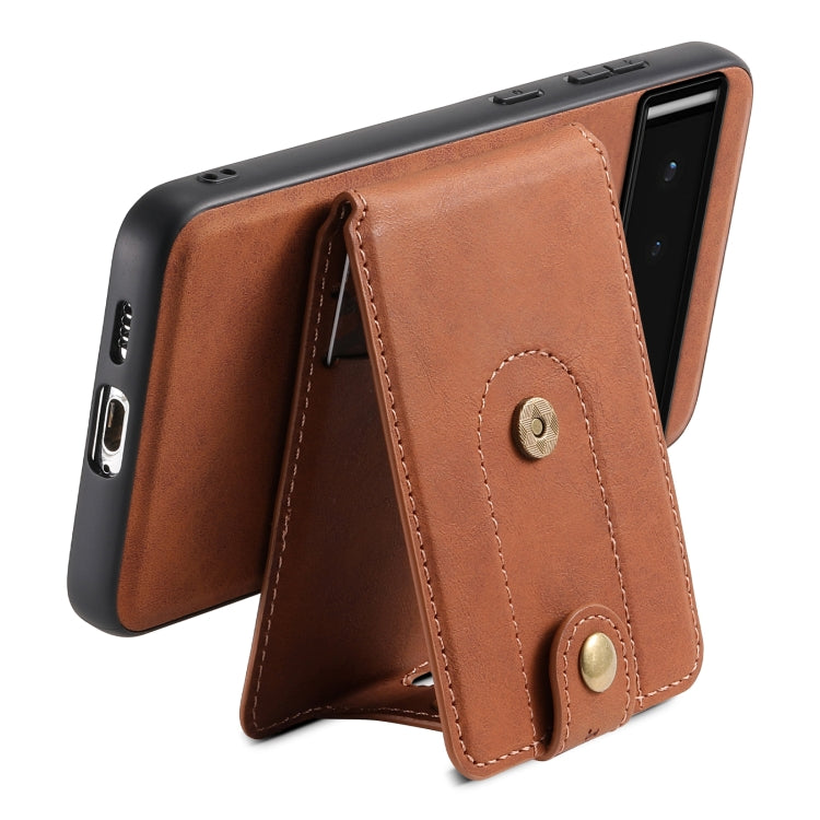 For Google Pixel 6 Denior D14 NK Retro Pattern MagSafe Magnetic Card Holder Leather Phone Case(Brown) - Google Cases by Denior | Online Shopping South Africa | PMC TechLife | Buy Now Pay Later Mobicred