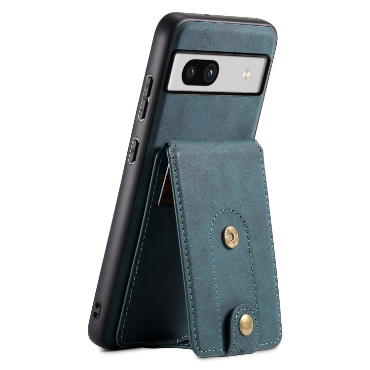 For Google Pixel 7a Denior D14 NK Retro Pattern MagSafe Magnetic Card Holder Leather Phone Case(Blue) - free shipping - PMC TechLife - Order now!