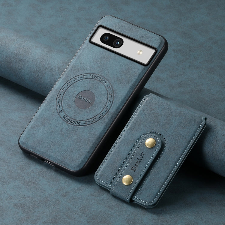 For Google Pixel 7a Denior D14 NK Retro Pattern MagSafe Magnetic Card Holder Leather Phone Case(Blue) - free shipping - PMC TechLife - Order now!