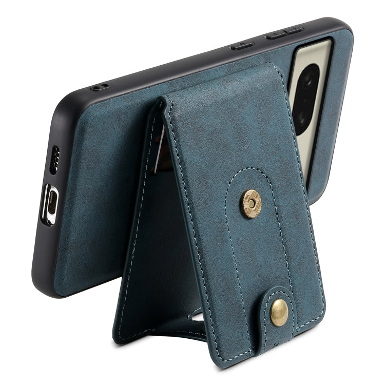 For Google Pixel 8 Denior D14 NK Retro Pattern MagSafe Magnetic Card Holder Leather Phone Case(Blue) - free shipping - PMC TechLife - Order now!