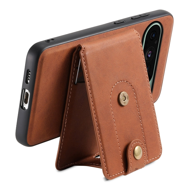 For Google Pixel 9 Denior D14 NK Retro Pattern MagSafe Magnetic Card Holder Leather Phone Case(Brown) - Google Cases by Denior | Online Shopping South Africa | PMC Jewellery | Buy Now Pay Later Mobicred