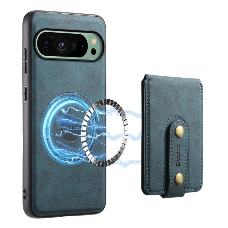 For Google Pixel 9 Denior D14 NK Retro Pattern MagSafe Magnetic Card Holder Leather Phone Case(Blue) - free shipping - PMC TechLife - Order now!