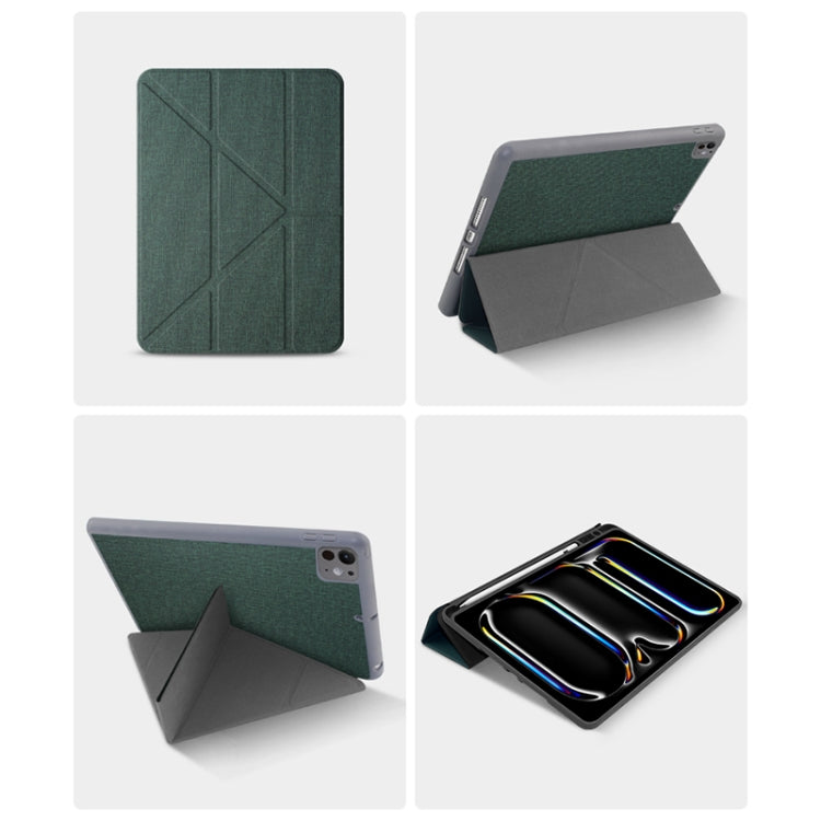 For iPad Pro 11 2024 Mutural Multi-fold Smart Leather Tablet Case(Green) - iPad Pro 11 2024 Cases by Mutural | Online Shopping South Africa | PMC Jewellery | Buy Now Pay Later Mobicred
