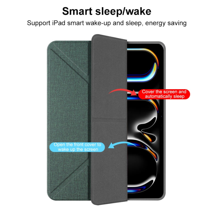 For iPad Pro 13 2024 Mutural Multi-fold Smart Leather Tablet Case(Green) - free shipping - PMC TechLife - Order now!
